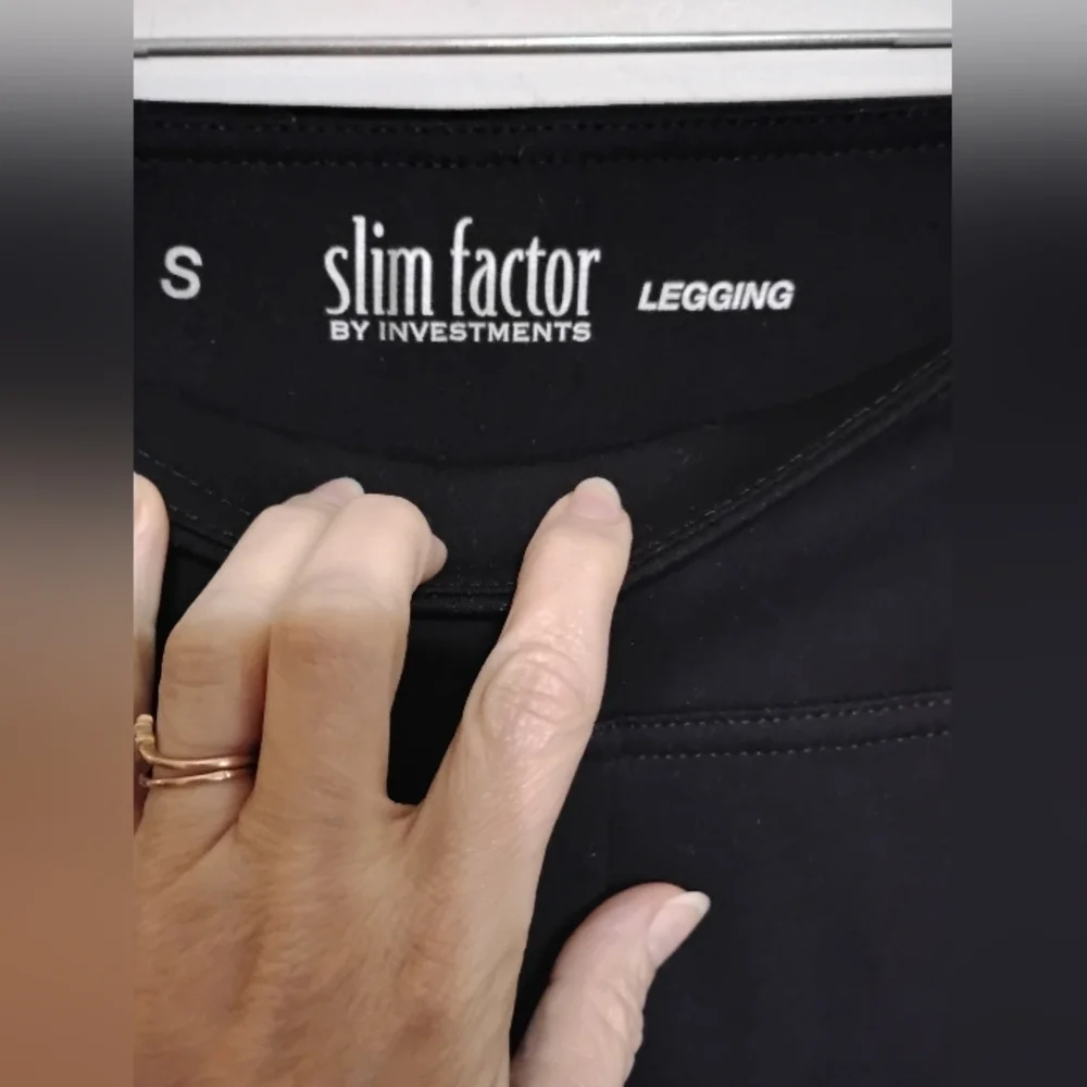 SLIM FACTOR BY Investments Black Women's Leggings Rayon-Nylon-Spandex S / 44 - Picture 3 of 7